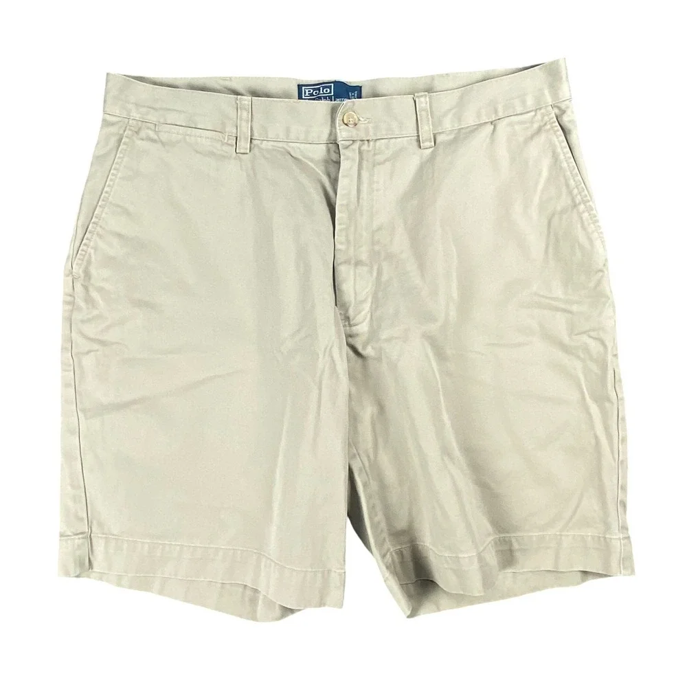 Polo Ralph Lauren Prospect Shorts Mens 36 Tan Khaki Classic Chino Cotton Vintage